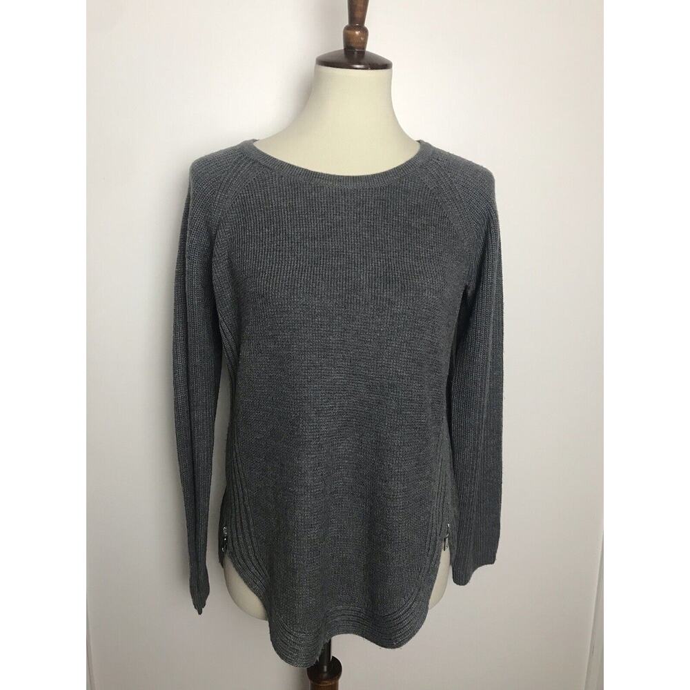 INC International Concepts Sweater Petites Women Sz PM Pullover Stretch Gray